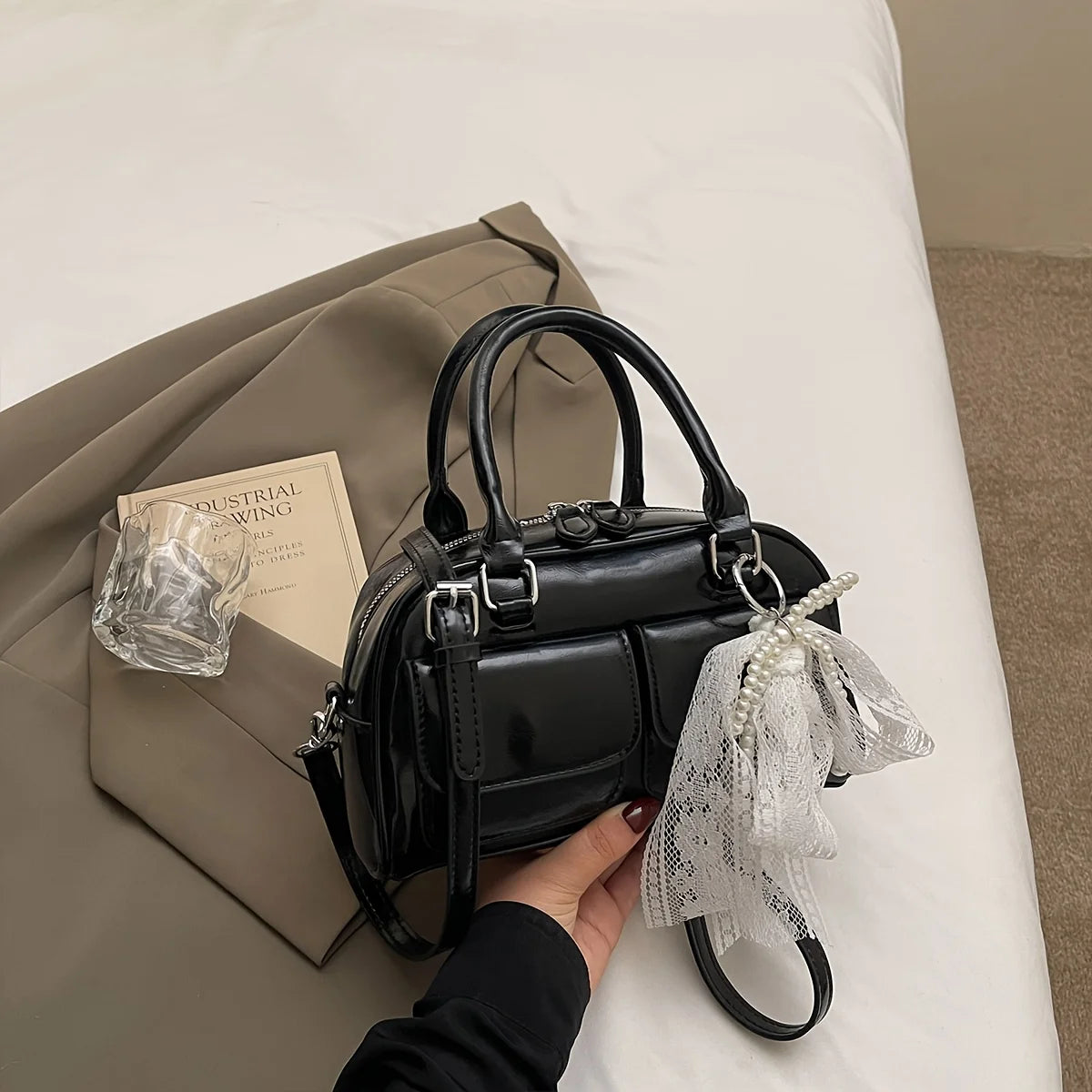 Ladies Crossbody Bag Fashion Everything Popular Casual Sweet Lace Ballet Style Design Sense of Spring and Summer New Shoulder Ba