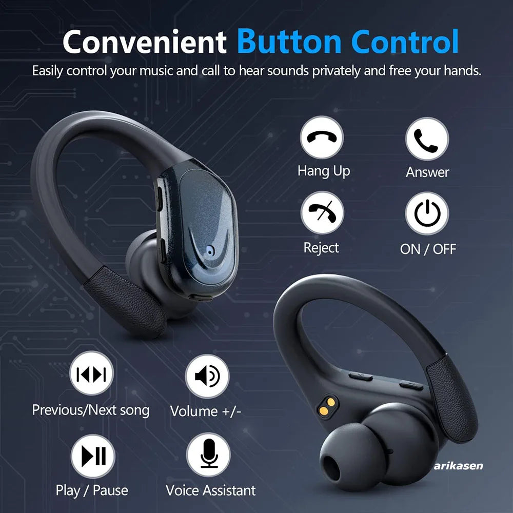Ear buds Wireless Earbuds Bluetooth 5.3 Headphones 75hrs Playtime with Digital Display Sports Wireless Headphones with Earhook